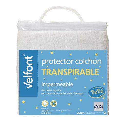 Protector cuna, impermeable y transpirable de rizo 100% algodón